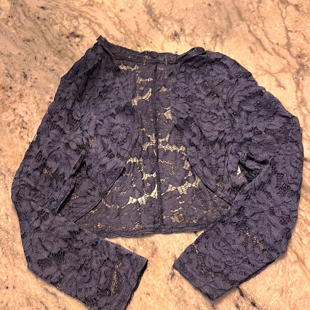 Navy lace shrug
